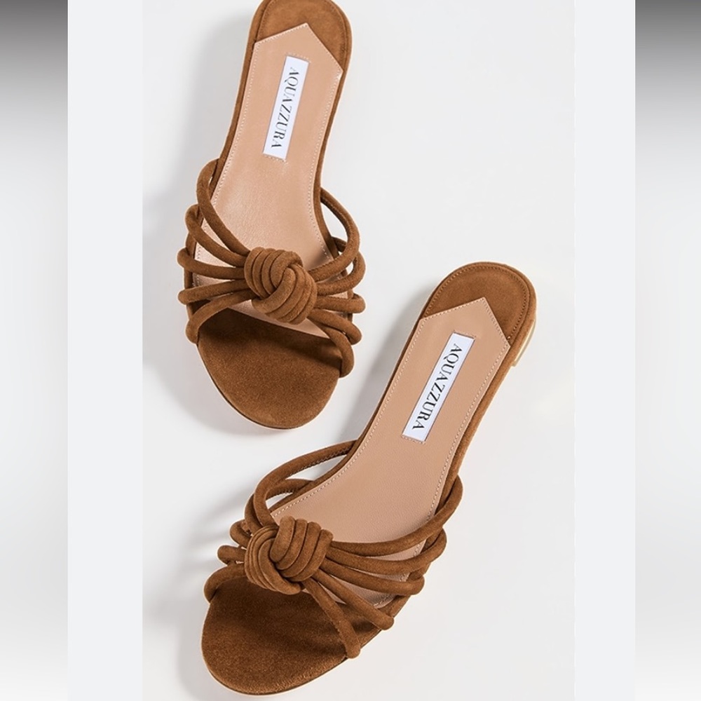 Aquazzura Brown Knotted Sandals